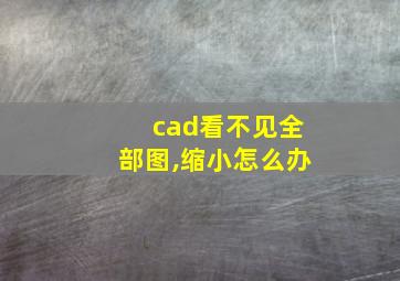 cad看不见全部图,缩小怎么办