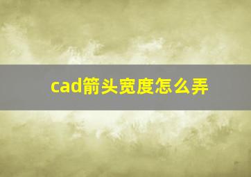 cad箭头宽度怎么弄