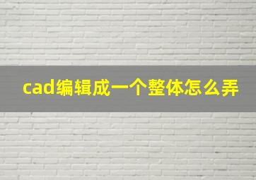 cad编辑成一个整体怎么弄