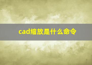 cad缩放是什么命令