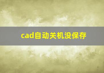 cad自动关机没保存