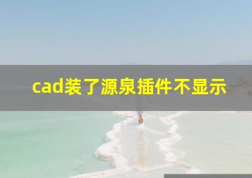 cad装了源泉插件不显示