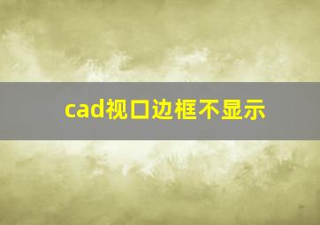 cad视口边框不显示