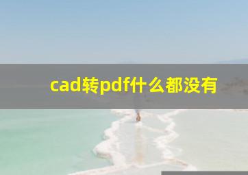 cad转pdf什么都没有