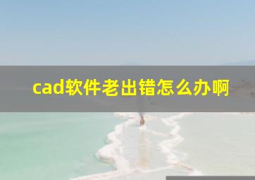 cad软件老出错怎么办啊