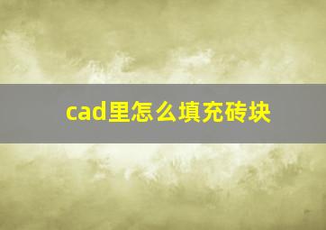 cad里怎么填充砖块