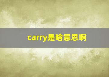 carry是啥意思啊