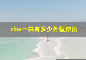 cba一共有多少外援球员