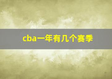 cba一年有几个赛季