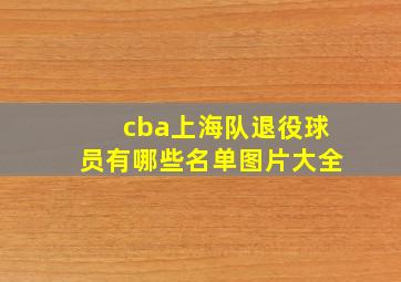 cba上海队退役球员有哪些名单图片大全