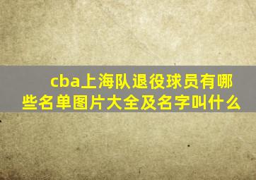 cba上海队退役球员有哪些名单图片大全及名字叫什么