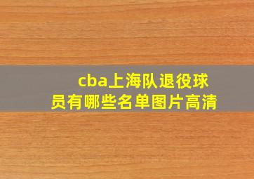 cba上海队退役球员有哪些名单图片高清