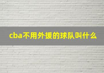 cba不用外援的球队叫什么