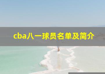 cba八一球员名单及简介