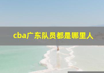 cba广东队员都是哪里人