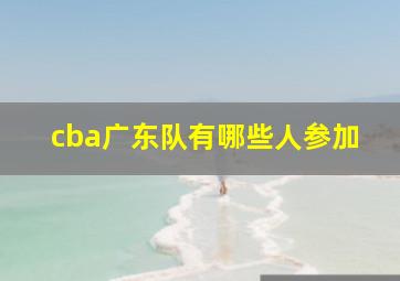 cba广东队有哪些人参加