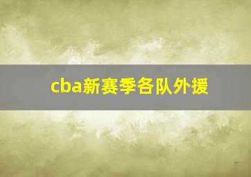 cba新赛季各队外援