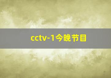 cctv-1今晚节目