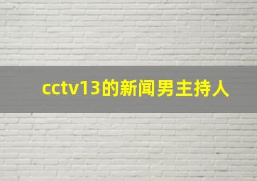 cctv13的新闻男主持人