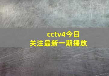 cctv4今日关注最新一期播放