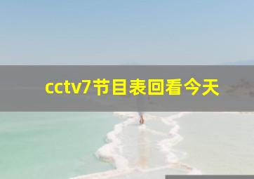 cctv7节目表回看今天