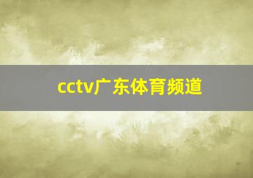 cctv广东体育频道