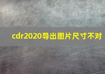 cdr2020导出图片尺寸不对