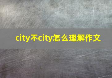 city不city怎么理解作文