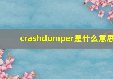 crashdumper是什么意思