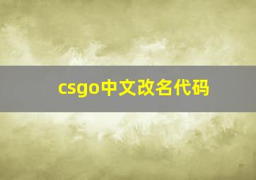 csgo中文改名代码