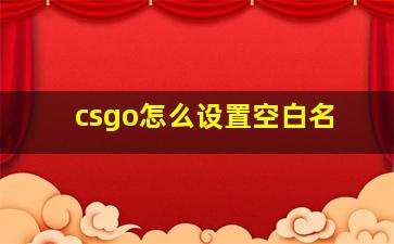 csgo怎么设置空白名