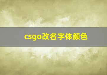 csgo改名字体颜色