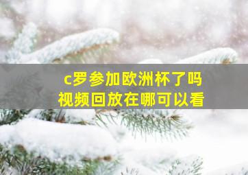 c罗参加欧洲杯了吗视频回放在哪可以看