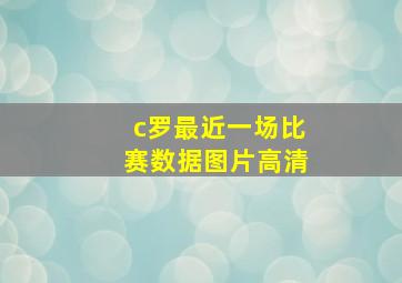 c罗最近一场比赛数据图片高清