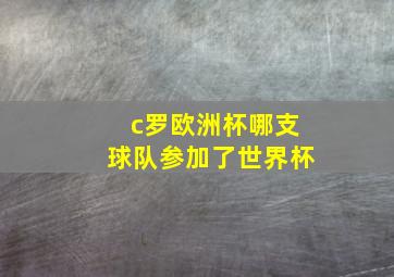 c罗欧洲杯哪支球队参加了世界杯