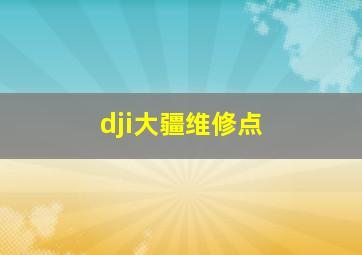 dji大疆维修点