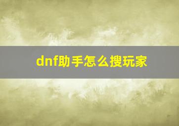 dnf助手怎么搜玩家