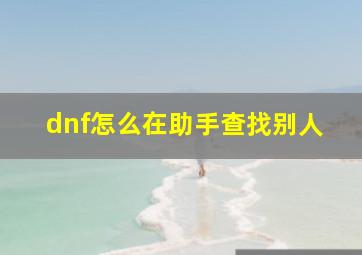 dnf怎么在助手查找别人