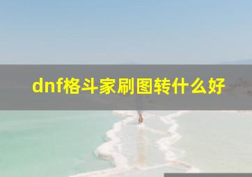 dnf格斗家刷图转什么好