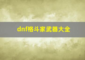 dnf格斗家武器大全