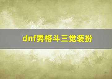 dnf男格斗三觉装扮