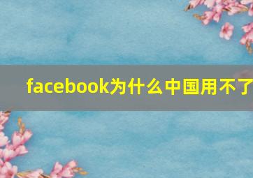 facebook为什么中国用不了