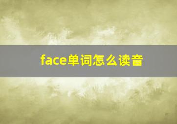 face单词怎么读音