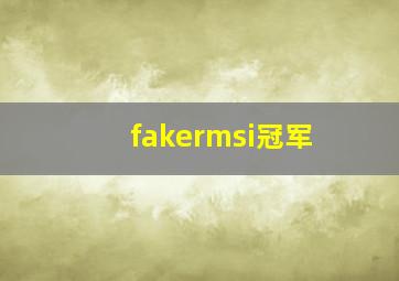 fakermsi冠军