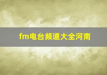 fm电台频道大全河南