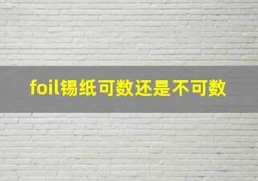 foil锡纸可数还是不可数