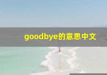 goodbye的意思中文