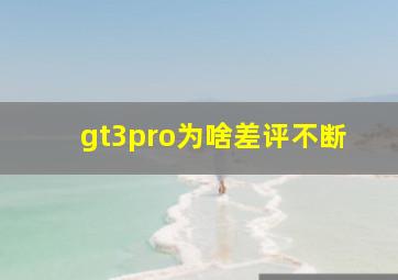 gt3pro为啥差评不断