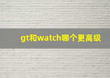 gt和watch哪个更高级