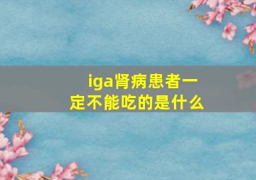 iga肾病患者一定不能吃的是什么